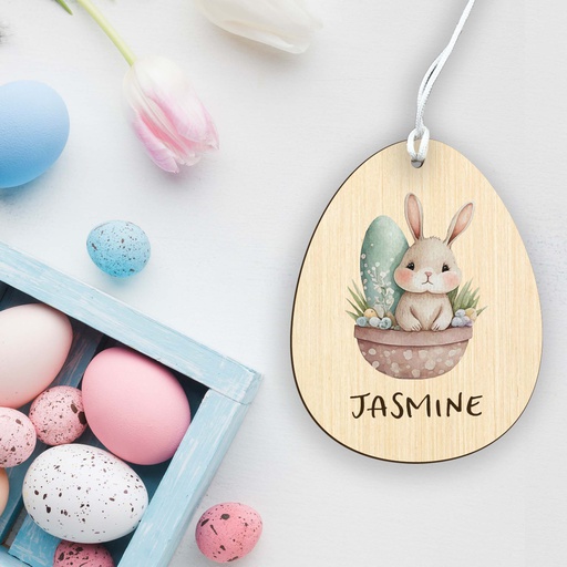 Personalised Easter Bunny in Basket Hamper Tag