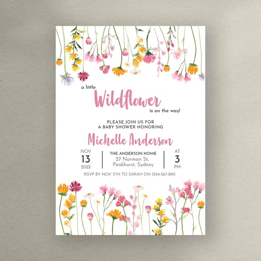 Wildflowers Baby Shower Invitation