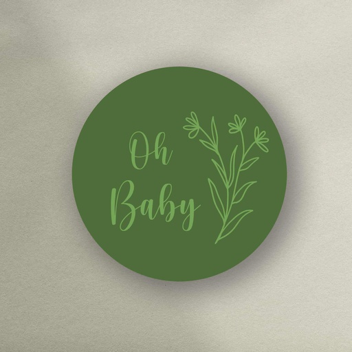 Greenery Baby Shower Cookie Stamp - Style 1