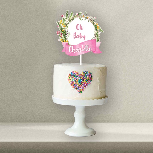 Wildflowers Baby Shower Cake Topper