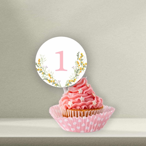 Flowers Cupcake Topper - Style 1
