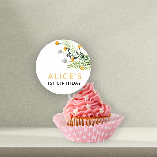 Flowers Cupcake Topper - Style 3
