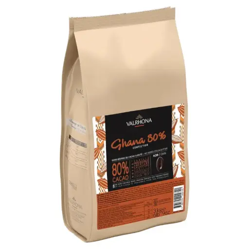 Valrhona Ghana 80% Dark Couverture Chocolate Feves 3kg